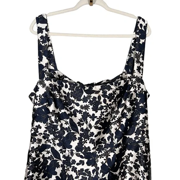 ML Monique Lhuillier Back Bow Gown Navy White Womens Size 22 W - Picture 6 of 15